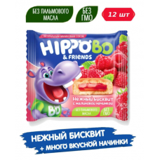 Бисквитное пирожное HIPPO BO & friends с малиновой начинкой Hipobo  32 г