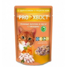 Консервированный корм для кошек Proхвост с цыпленком и перепелом, 85 г