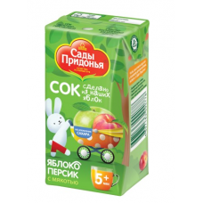 Сок Яблоко-персик с мякотью 5+ 0,125л ТМ Сады Придонья