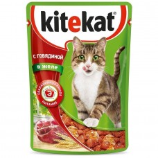 Корм для кошек Kitekat консервированный Говядина в желе 85г