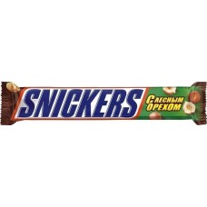 Шоколадный батончик Snickers, c лесным орехом, 81г