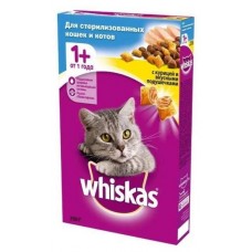 Корм Whiskas для стерилизованных котов и кошек, курица, 350 г