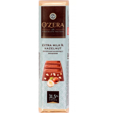 «OZera», шоколадный батончик Extra milk & Hazelnut, 42 г