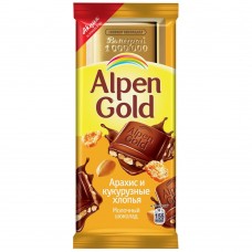 Шоколад Alpen Gold молочный арахис/хлопья 85г