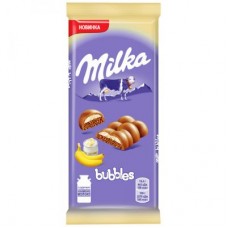 Шоколад Milka молочный Bubbles пористый с бананово-йогуртовой начинкой 92 г