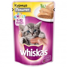 Корм для котят Whiskas паштет с курицей, 75г