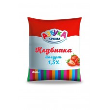 Йогурт Азбука Крыма Клубника 1,5% 450г.