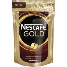 Кофе Nescafe Gold растворимый с добавление молотого кофе 75 гр 