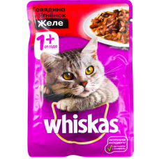 Корм для кошек Whiskas говядина и ягненок желе  75г Пакет