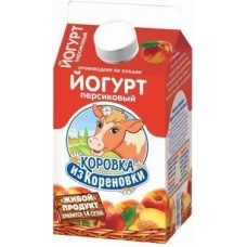 Йогурт Коровка из Кореновки Персик Питьевой 0,45л.